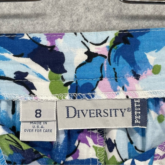 Vintage Floral Print Blue Button Front Midi Skirt - Picture 6 of 13